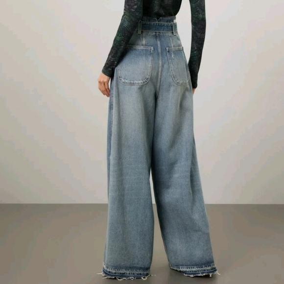 Scotch & Soda Relaxed Wide Leg Tie Waist Jeans - Picture 2 of 13